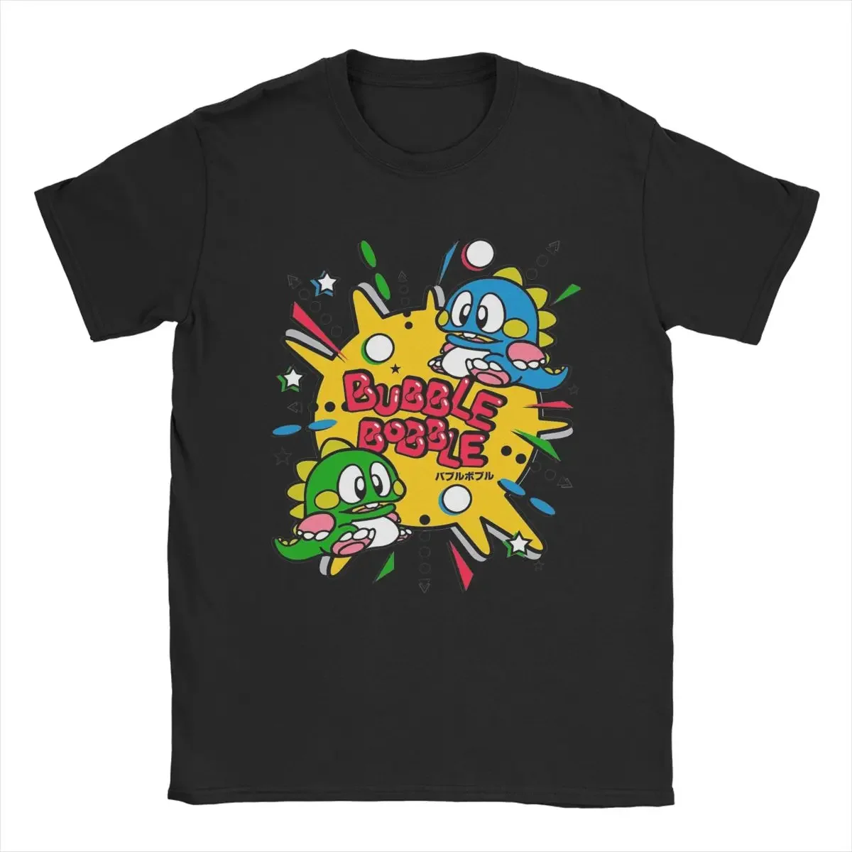 Bubble Bobble T-Shirt for Men Leisure 100% Cotton Tee Shirt Crew Neck Short Sleeve Graphic Printed Clothing streetwear Hot Sale