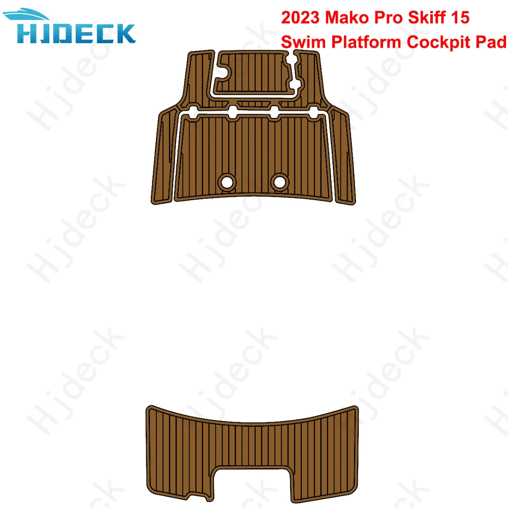 2023 Mako Pro Skiff 15 Swim Platform Cockpit Pad Teak Sintetico Barca Carpet For Boat Accessories Marine kayak Customizable