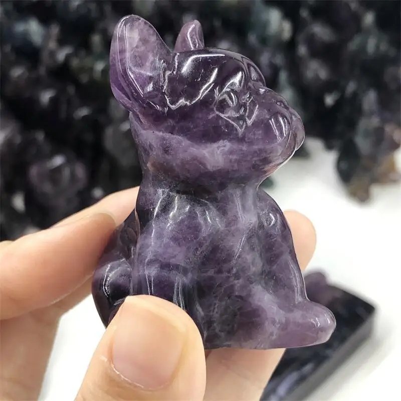 

Натуральный драгоценный камень, флюорит, собака, резная фотография, подарок, Исцеляющие кристаллы, ремесла, украшение для дома, 1 шт.
