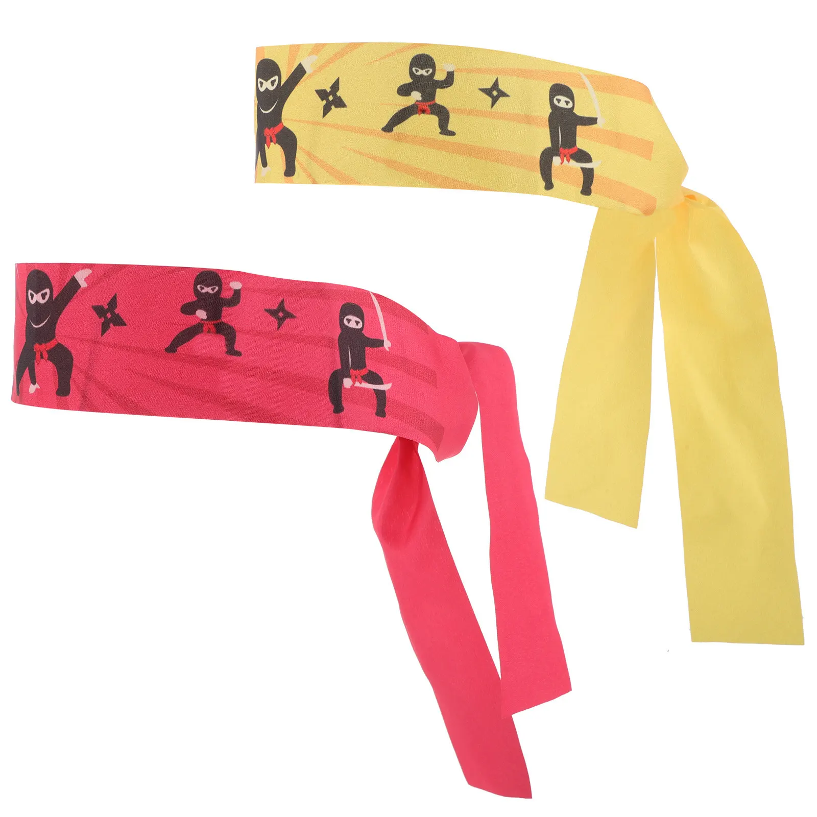 2Pcs Kids Ninja Headbands Adjustable Fabric Comfortable for Karate Birthday Party Supplies Costume Accessories