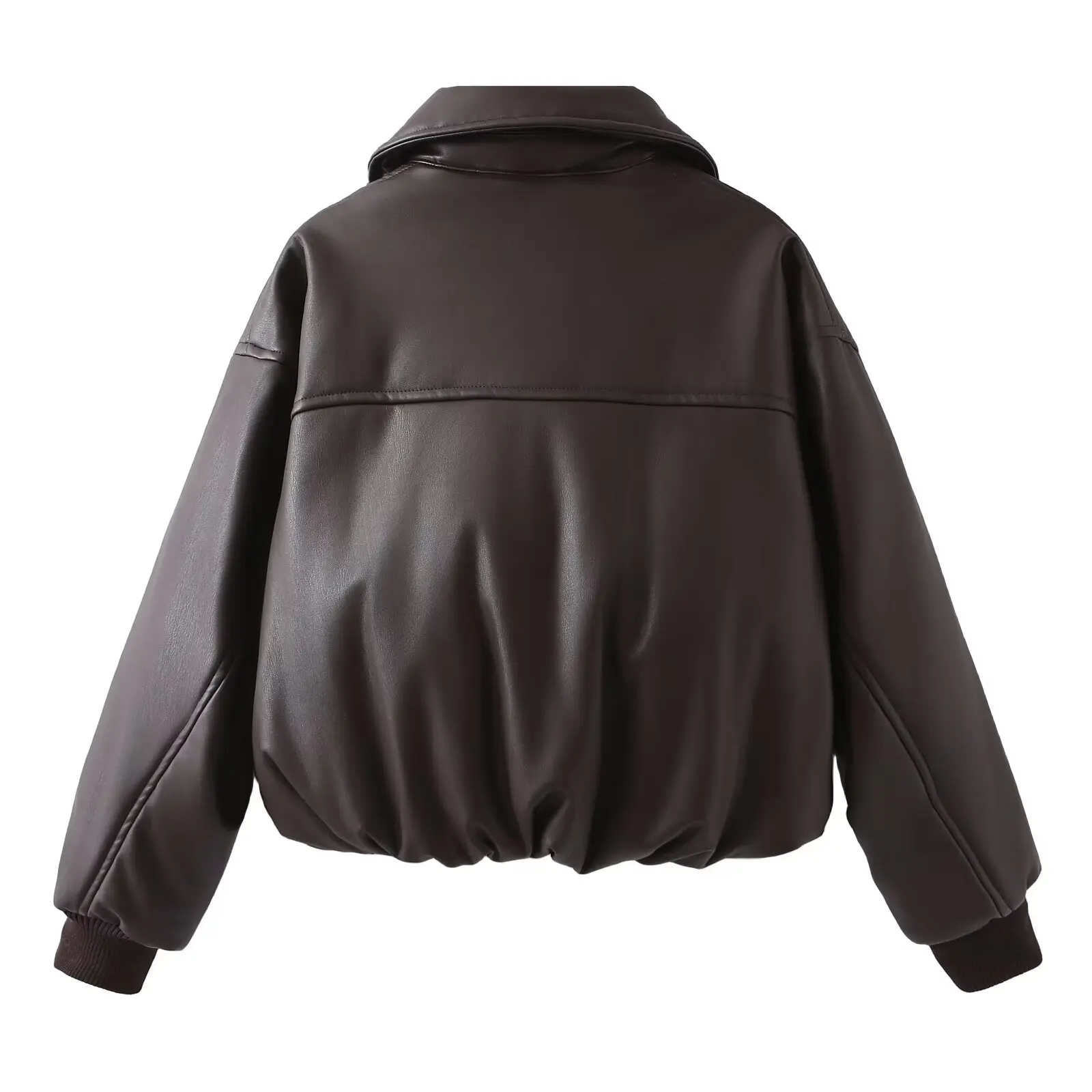JNLEAOG Faionable Thiened Protein Leather Cotton Jaet المرأة الخريف جديد Sle الإنترنت Celebri نموذج عادية Sle