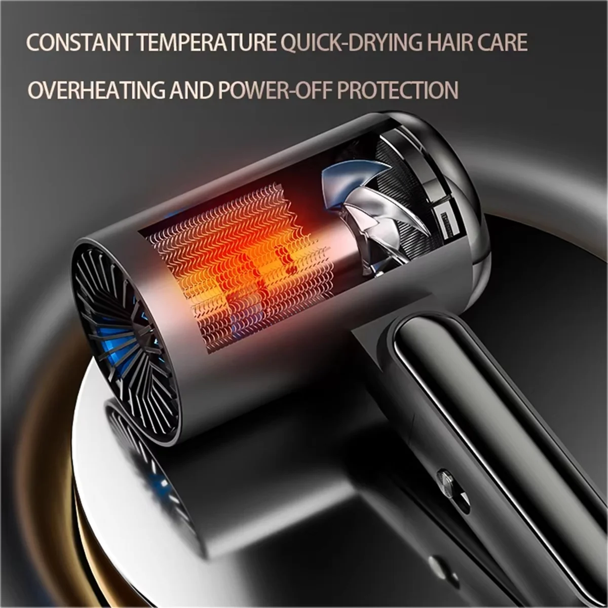 

Portable Hair Dryer Quick Dry Foldable 2000W High Power Negative Ion Hair Dryer for Home Travel Hair Care EU Plug White