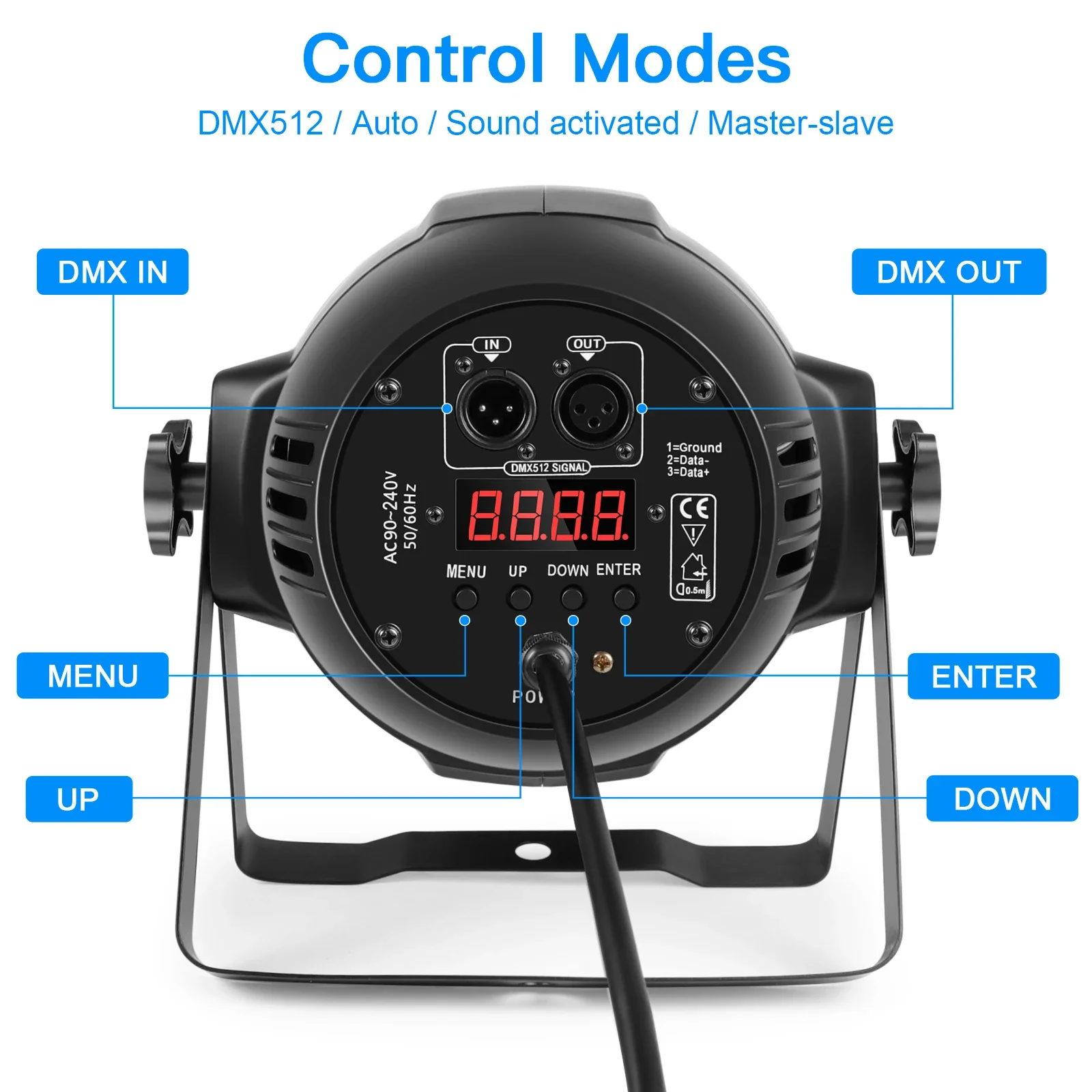 4個セット 200W 18LEDパーライト 4in1 18x8W RGBW ステージライト DMX512制御 4/8CH フラット照明 クリスマス DJパーティー ディスコランプ