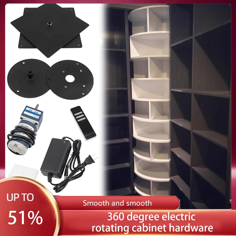 

Electric 360 Degree Rotating Cabinet Hardware Accessories Creative Display Cabinet Manual Corner Storage Rack