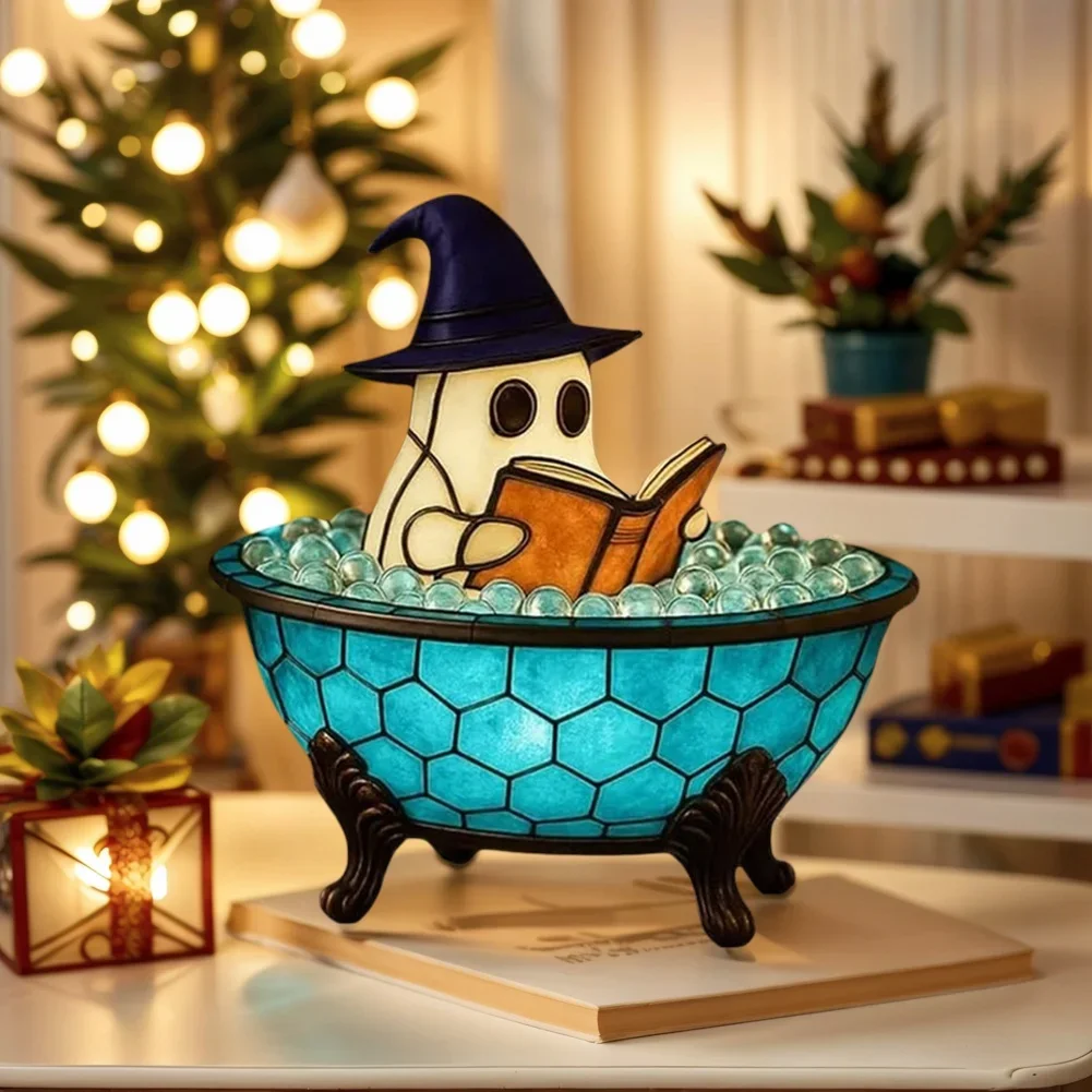 1/2X LED Halloween Ghost Bubble Bath Lamp Kleurveranderende Sfeerlicht Halloween Ghost Nachtlampje Leuke Lamp Halloween Decoraties