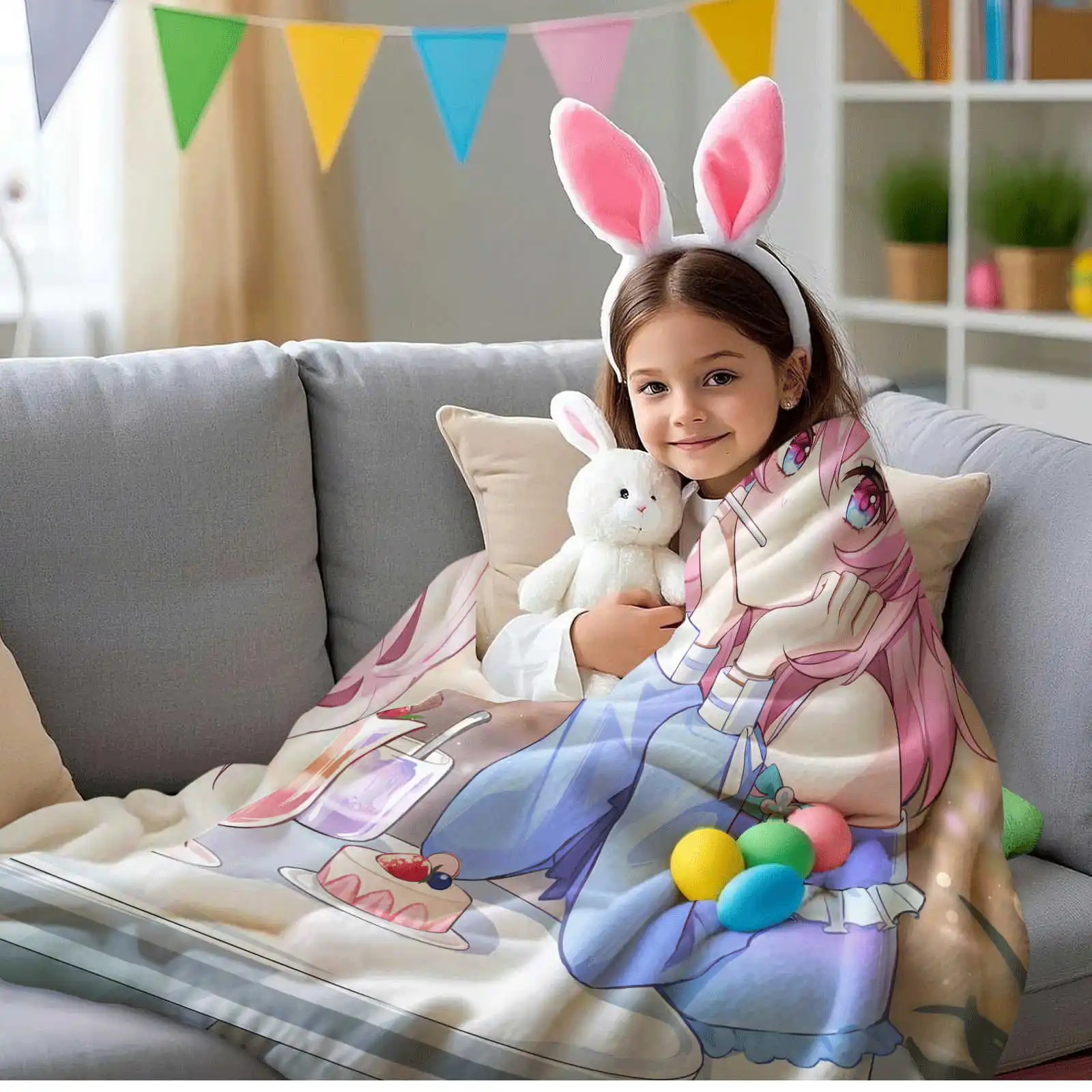 혼카이 스타 레일 3월 7일 플란넬 담요 시리즈 어린이 담요 소파 장식