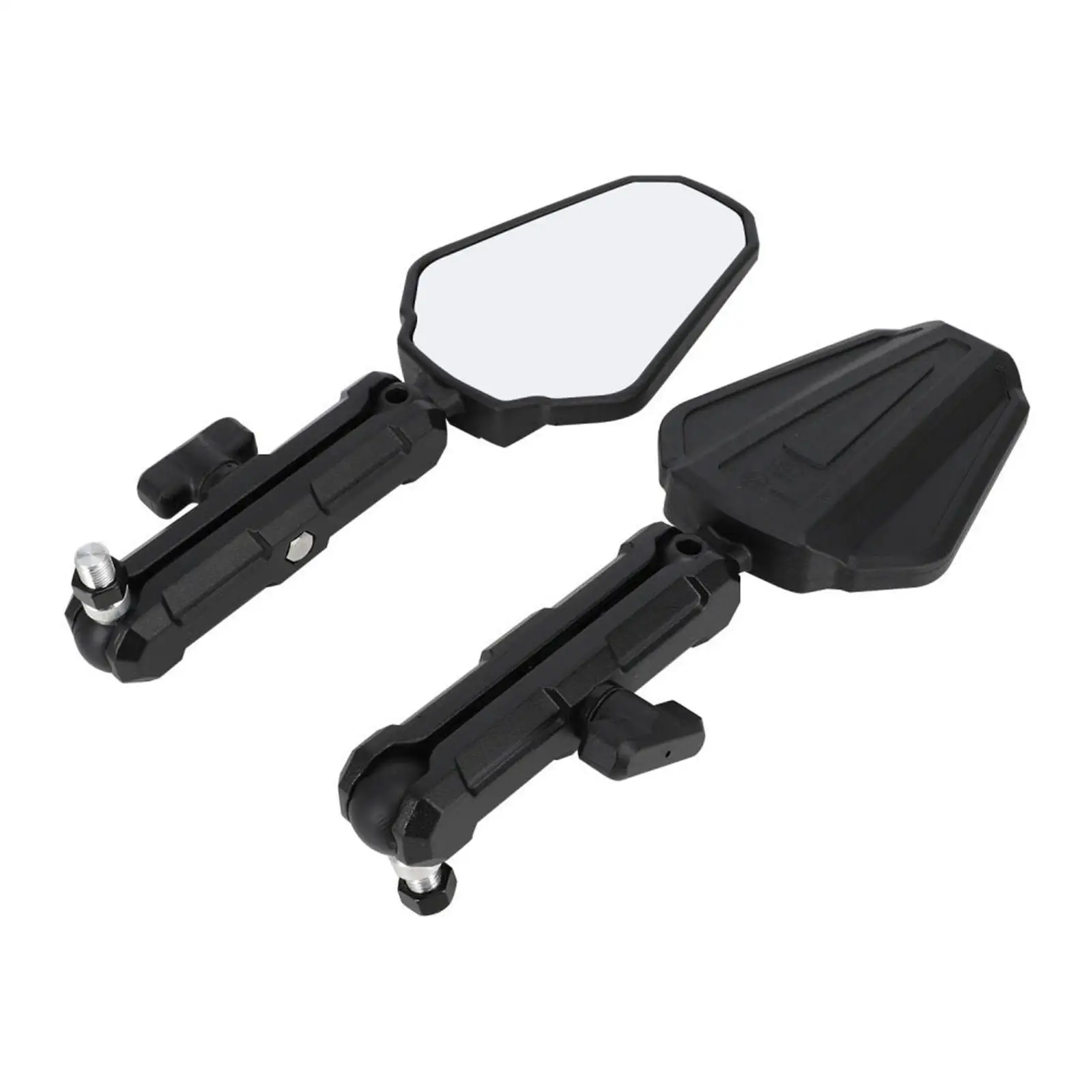 2x Generic Motorcycle Rearview Mirror 360° Rotating Protector Clear View Wide Viewing Angle Repair Parts Foldable Aluminum Alloy