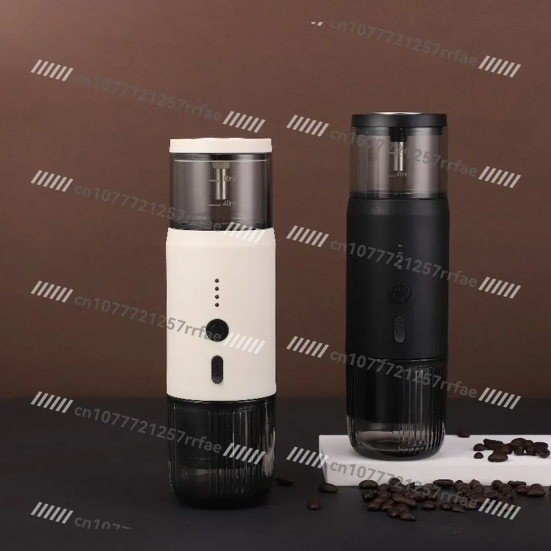 Portable espresso machine, electric coffee maker, self-heating, with USB-C, compatible with capsules and ground coffee
