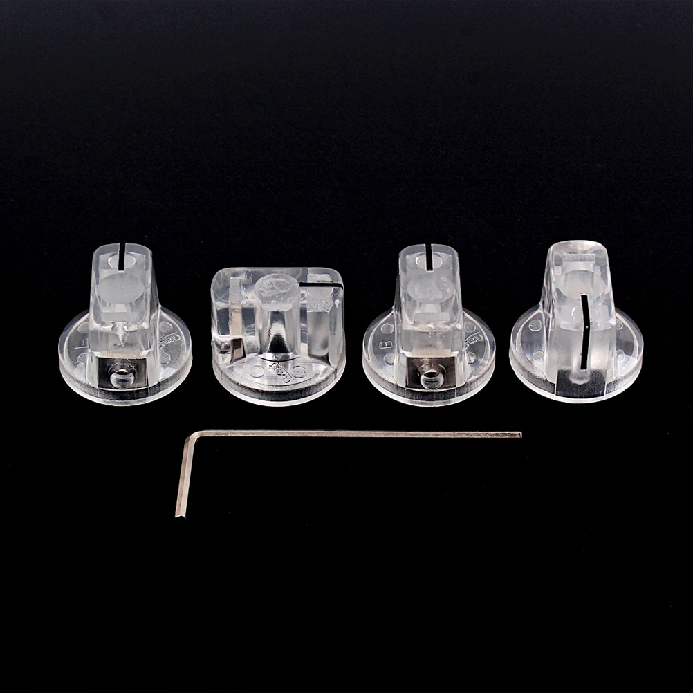 

4pcs Guitar Amplifier Knob Set Effect Pedal Volume Control Pointer Knobs With Wrench Gd68 For Sound Tone Adjustment \ (：122)