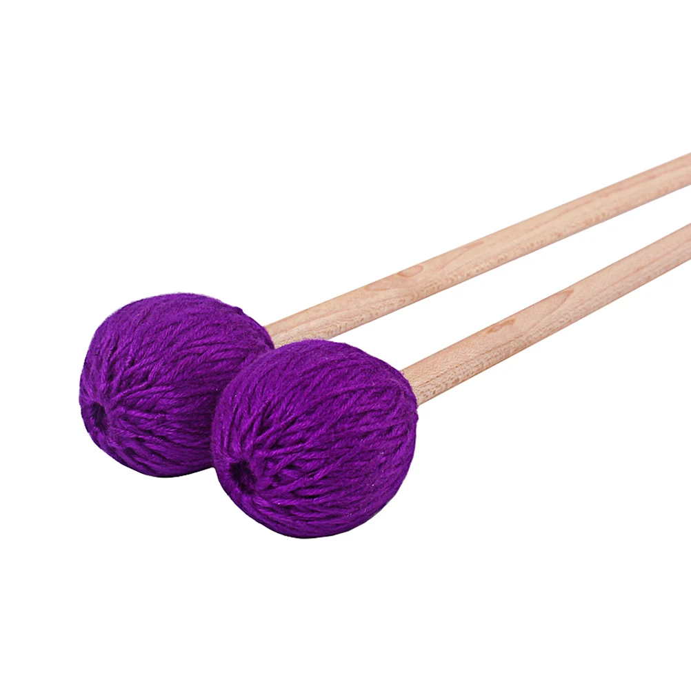 

2 Pcs Wool Drumsticks Mallet Felt Head Accessories for Percussion Instrument Bamboo
