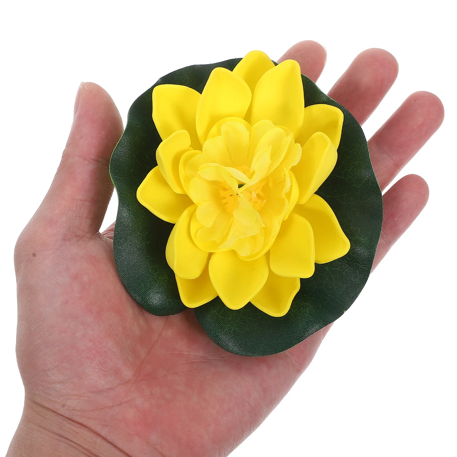 Decoración de piscina, lirio flotante Artificial, flor de loto, plantas de estanque de plástico para una instalación fácil, realista y resistente, 6 uds.