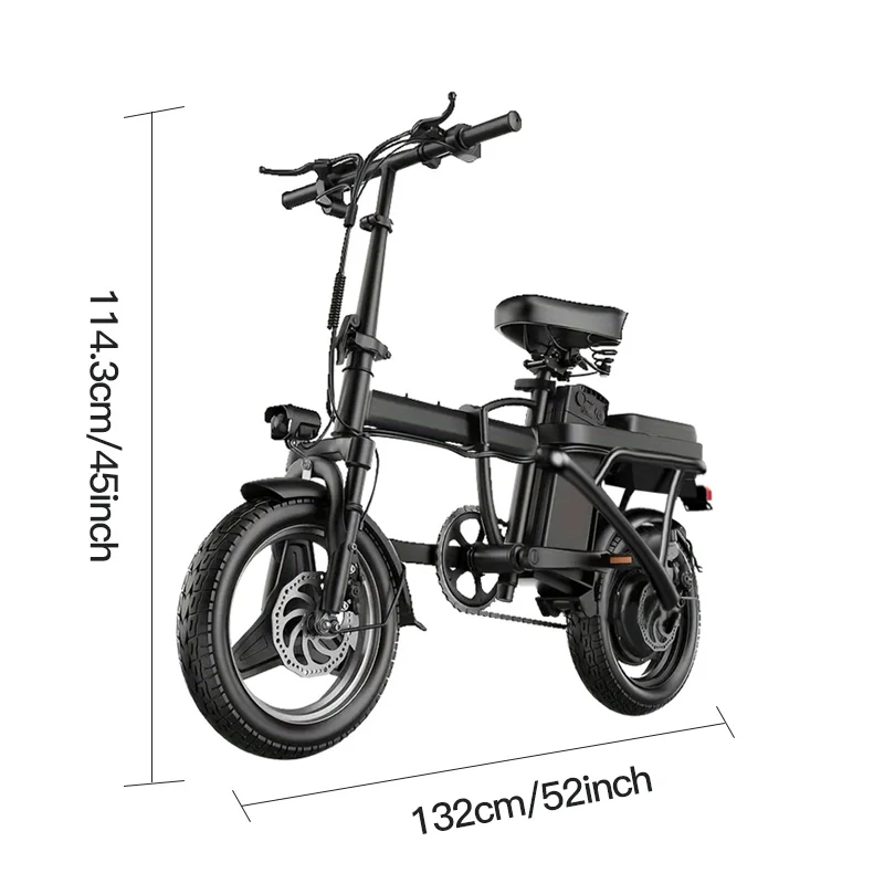 Bicicleta elétrica dobrável para adultos, bicicleta elétrica poderosa, alcance de 40-55km, viajante urbano, 36V, 400W