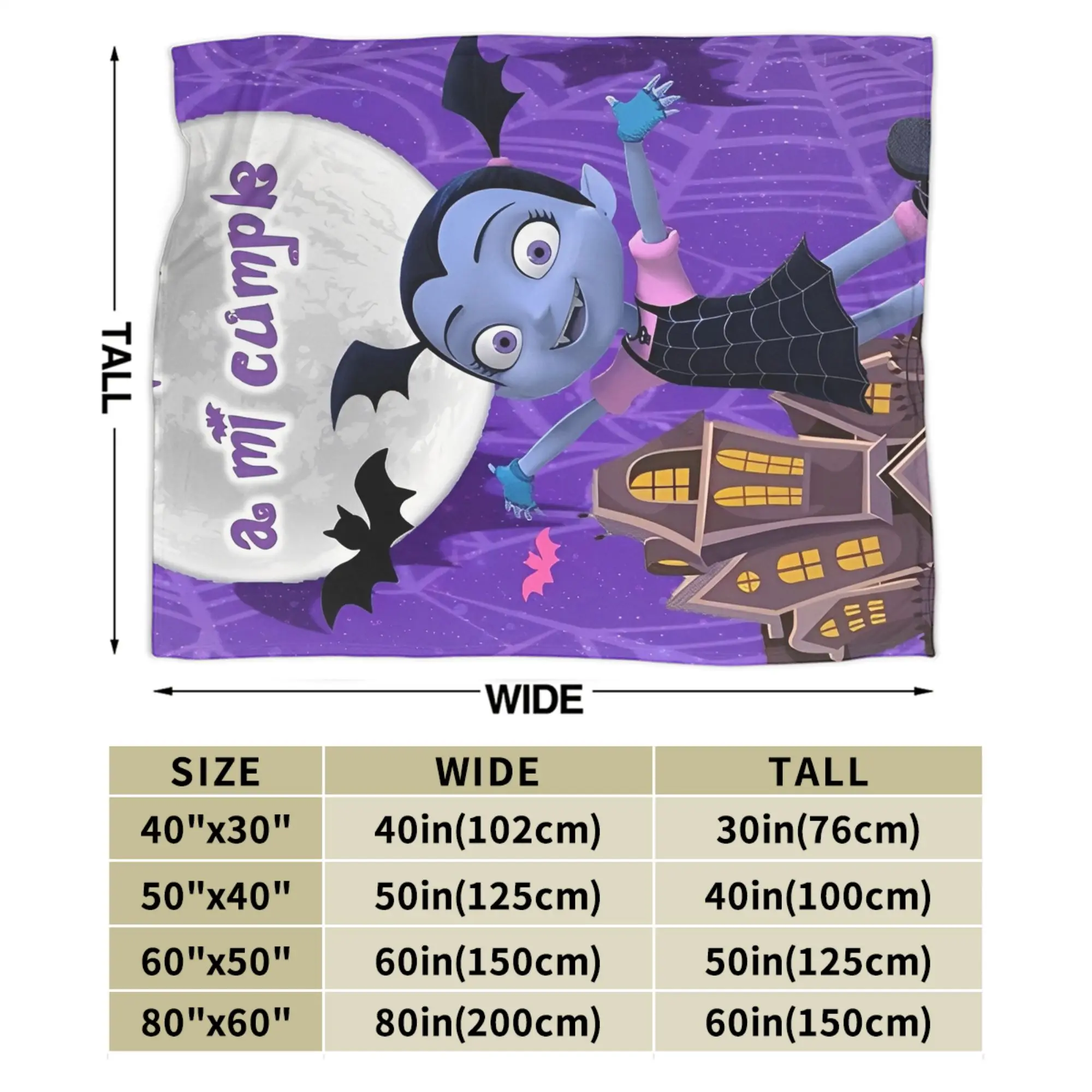 الجدة تصميم vampirina في سن المراهقة مصاص دماء البطانيات خفيفة الوزن رقيقة الصوف مريحة رمي بطانية آلة قابل للغسل #5