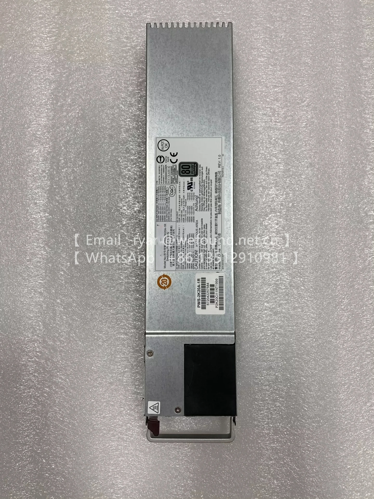 

МОДУЛЬ ПИТАНИЯ PWS-2K20A-1R 2200 Вт