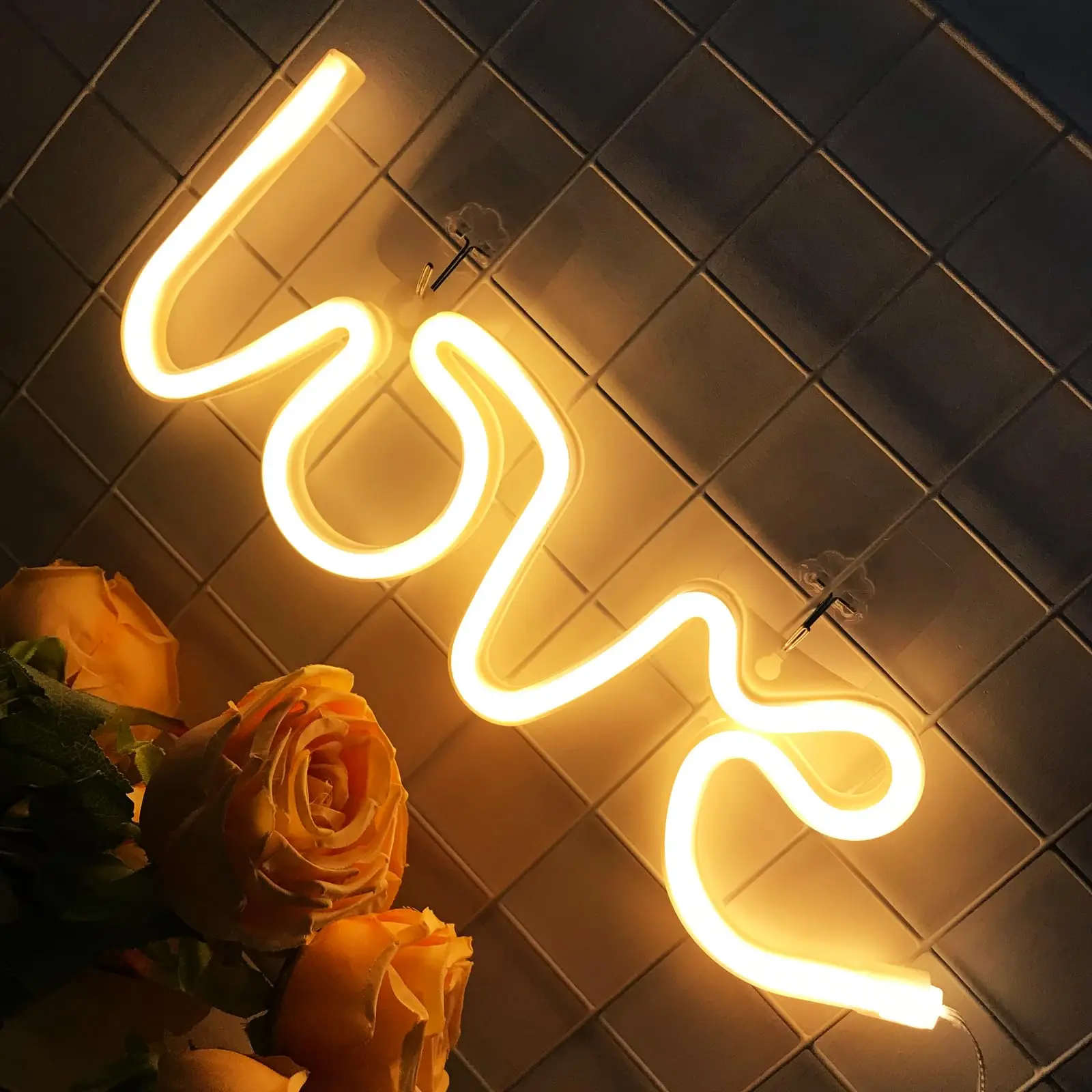 Letrero de luz de neón LED LOVE para suministros de fiesta, decoración de mesa, luces nocturnas estéticas para dormitorio, bar, día de San Valentín, regalos de cumpleaños