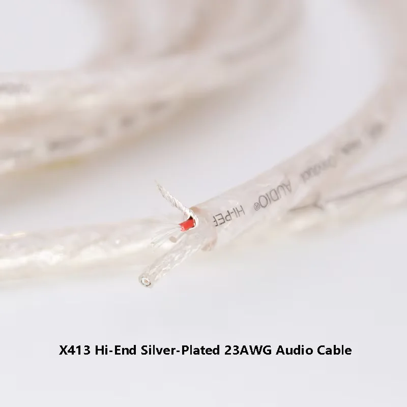 

X413 Hi-End Silver-Plated 23AWG Audio Cable – Double-Shielded 2-Core DIY Speaker/Amplifier Wire Bulk Hifi Cable