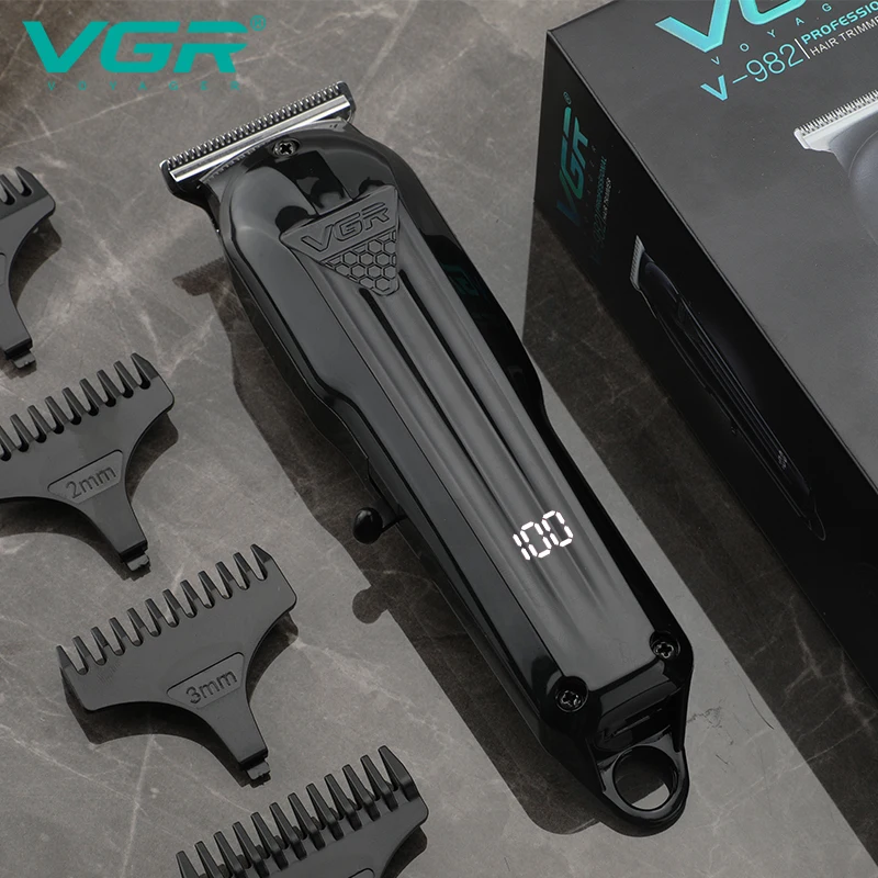 VGR V-982 Professional USB Rechargeable Cordless Hair Trimmer for Men Barber Men's Shaving Machine Clippers Shaving Machines Man