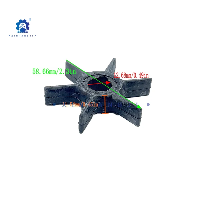 

47-42038-2 Крыльчатка водяного насоса для 2-тактного подвесного двигателя Mercury, 6/8/9,9/10/15 л.с., 4-тактный, 8-15 л.с., 47-42038 47-42038Q02 18-3062