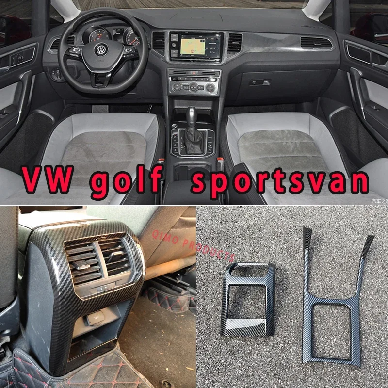 

for vw's golf Plus SV ovner Sportsvan Body Kit Interior Carbon Fiber Sequin 2-Piecework set Water cup panel patch
