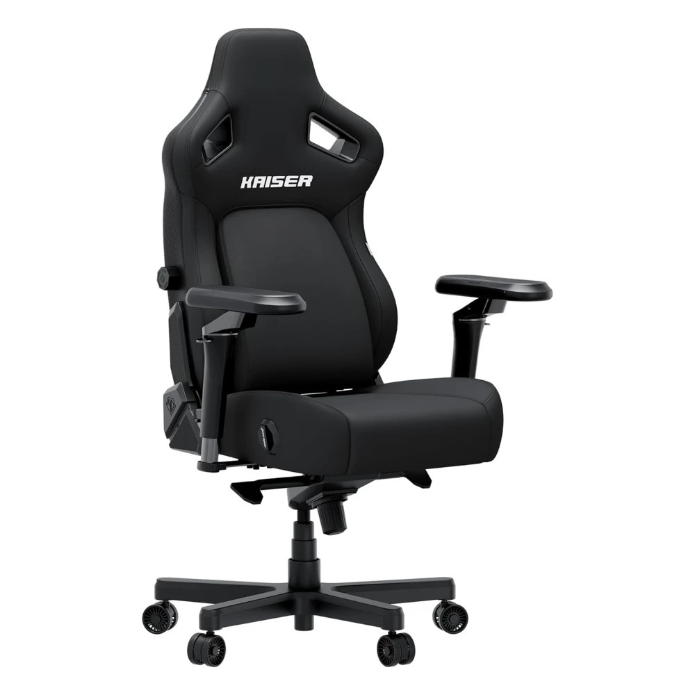 

Игровые кресла Kaiser 4 XL для взрослых - Эргономичные игровые кресла из черной ткани с 6D-подлокотниками, удобное офисное сиденье, индивидуальная настройка