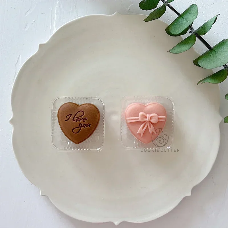 20g Mini Love Shape Gift Mooncake Mould Mid-Autumn Festival Green Bean Cake Chocolate Cookie Stamp Valentine\'s Day Pastry Mold