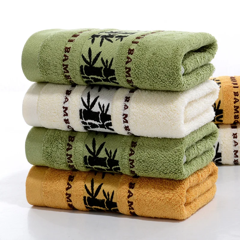 2pcs Set Bath Bamboo Towels Set 1PCS 35X75CM Hand Face Towel 1PCS 70X140CM Big Bath Sport Towel Cover Green Coffee Cream Toallas