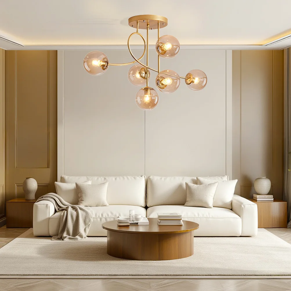 

Nordic Molecular Pendant Lamp, Creative Geometric Lamp for Bedroom, Living Room, Decor（Contact me for lampshade options）