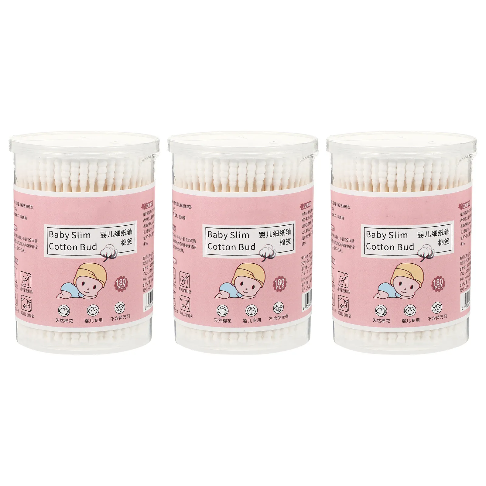3 Boxes Two-Headed Cotton Swabs Ear Cleaning Cotton Buds Hypoallergenic Multi-Purpose for Makeup Wounds Electronics