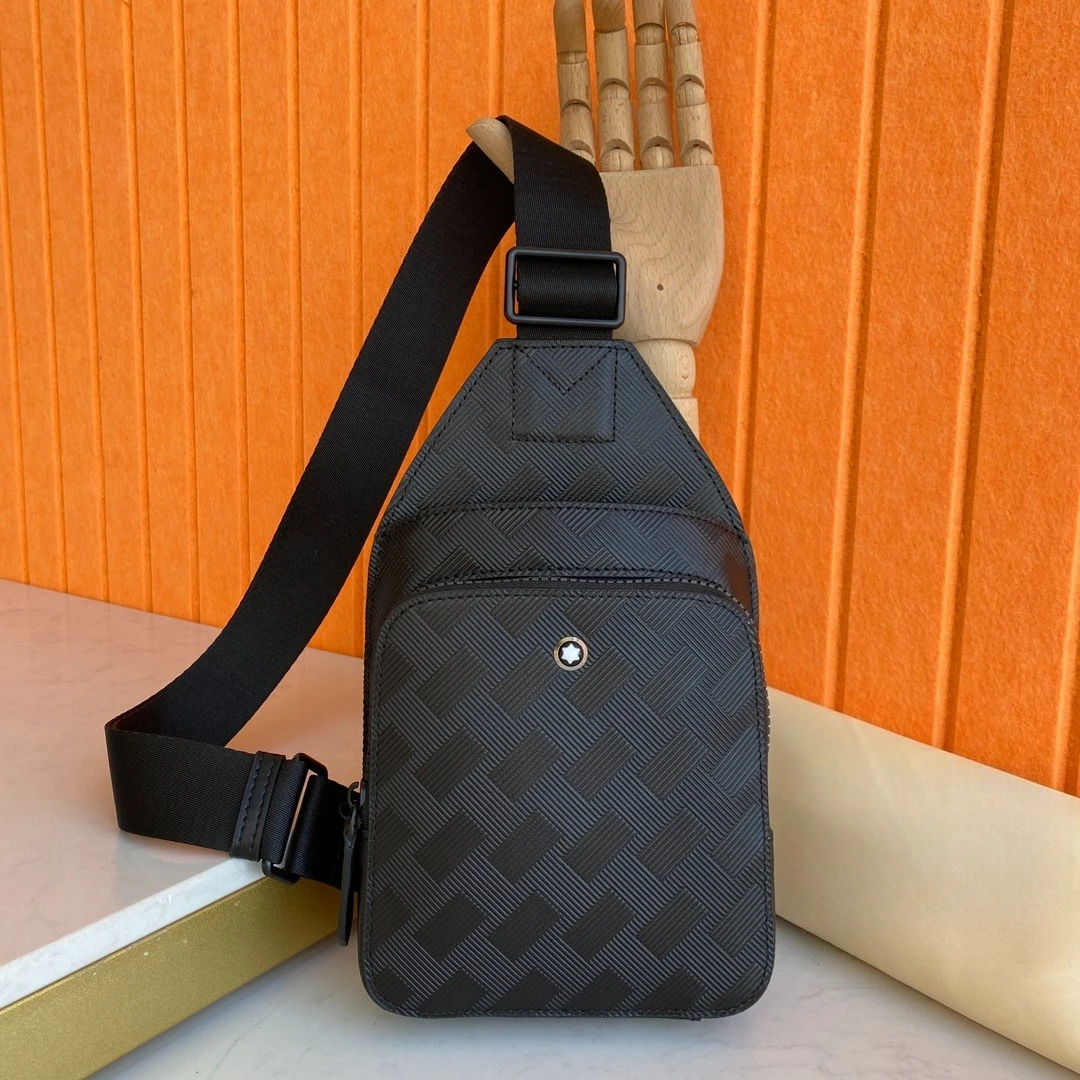 

Классическая мужская нагрудная сумка из натуральной кожи, модная повседневная сумка через плечо черного цвета для бизнеса, путешествий и поездок на работу