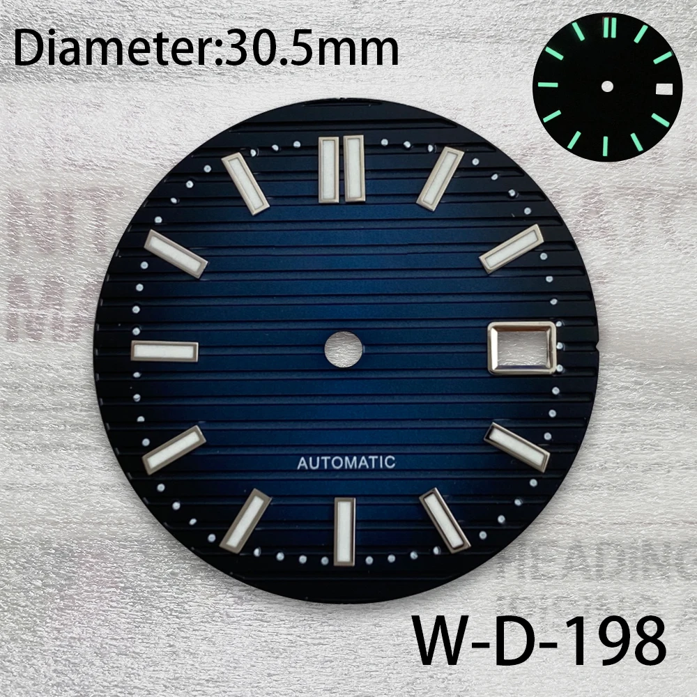 30.5mm S Logo Dial Fit NH35/NH36/4R/7S Movement Green Luminous Stripe High Quality Dial Watch Modification Accessories