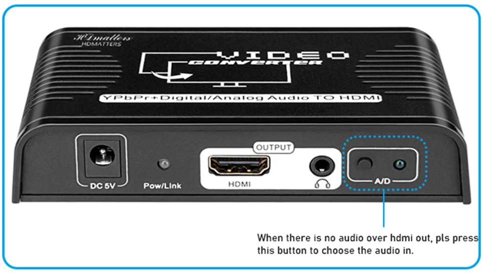 5 RCA Ypbpr Component zu HDMI-kompatibler Konverter, Component-Video zu HDMI-kompatibler Video-Audio-Konverter-Adapter für PS2 – Detail 7