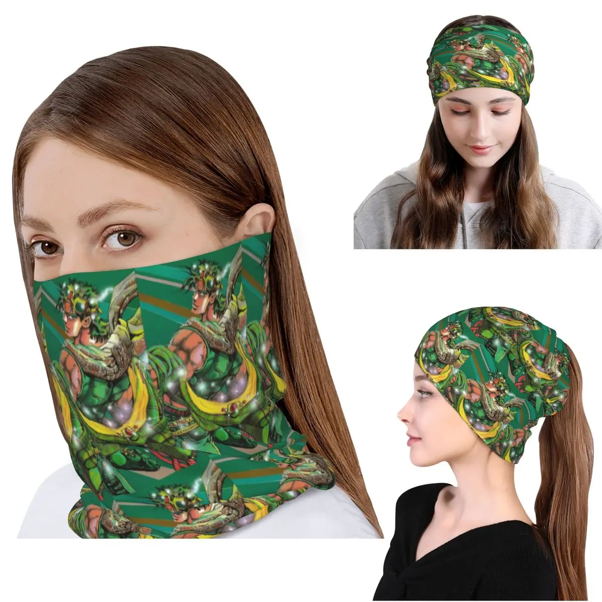 Jojo Bizarre Adventure Joseph Joestar Bandana, bufanda para el cuello, pañuelo para la cabeza, gorro para hombres y mujeres, adultos, para todas las estaciones