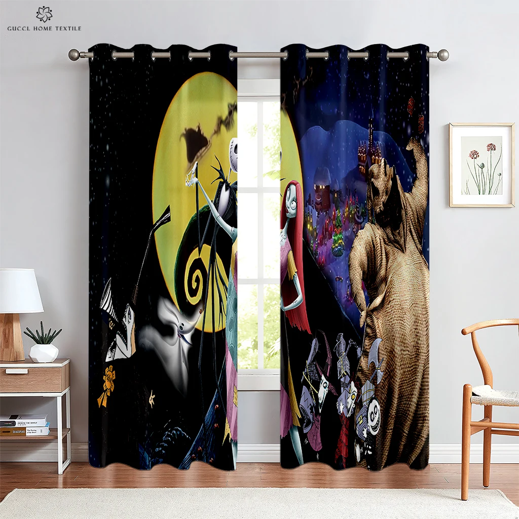 3D Animation Cartoon Printing Rod Pocket Window Curtains for Children, Bedroom, Living Room, Kitchen, Home Decoration