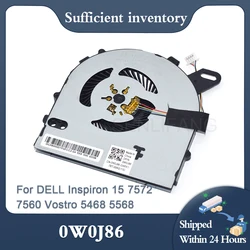 New For DELL Inspiron 15 7572 7560 Vostro 5468 5568 0W0J85 0W0J86 DC28000ICR0 CPU Cooling Fan
