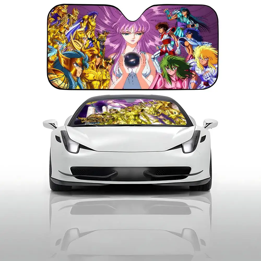 K-Nights Of The Zodiac أنيمي سيارة ظلة السيارات ظلة يغطي غطاء الزجاج الأمامي العالمي للطي قناع #5