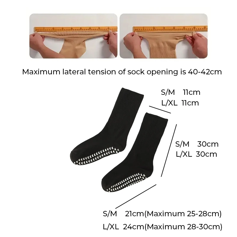 Unisex Anti-slip Oversized Extra Wide Diabetic Socks Bariatric Sock Good Elasticity for Swollen Feet Women\'s Men\'s Gripper Socks