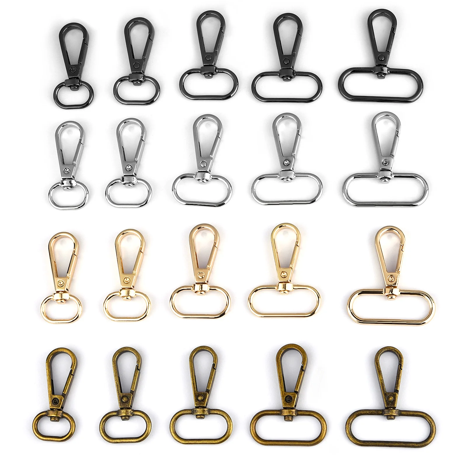 5pcs 1.6/2/2.5/3.2/3.5cm Metal Bags Strap Buckles Lobster Clasp Collar Carabiner Snap Hook DIY KeyChain Bag Part Accessories