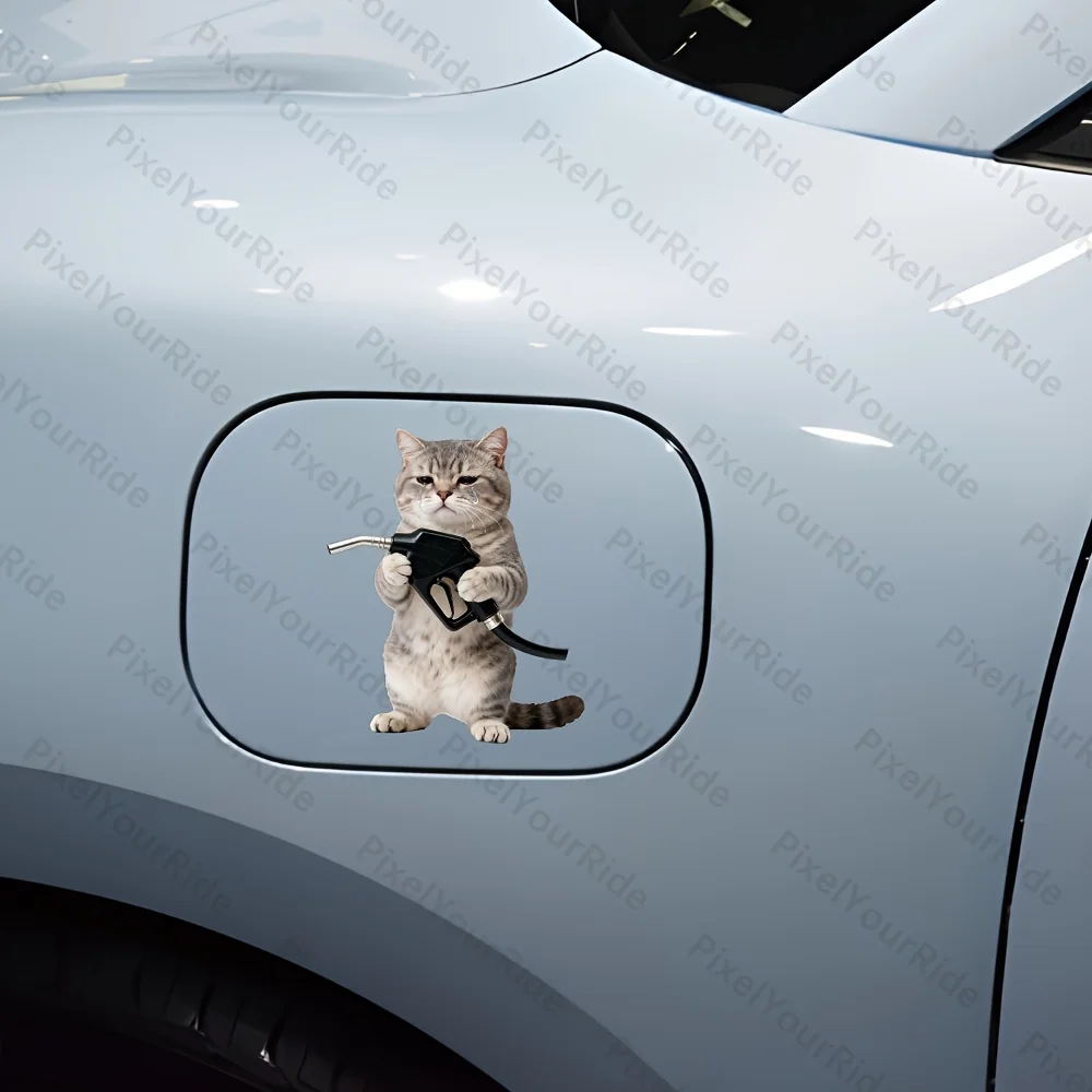 1PC Tearful Emo Working Cat Car Sticker Funny for Car Fuel Tank Caps Window Motorctycle Easy To Apply Waterproof Vinyl Decals image 6