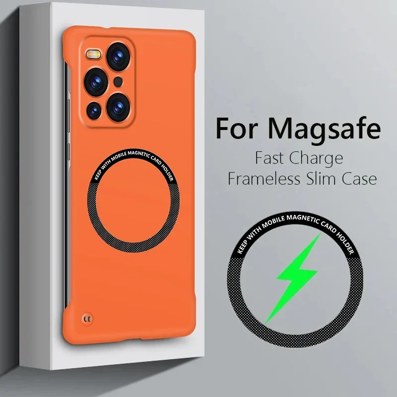 

Роскошный ультратонкий безрамочный чехол с магнитной катушкой для телефона OPPO Find X8 X3 X5 Pro Slim Hard PC Matte Cover Чехлы