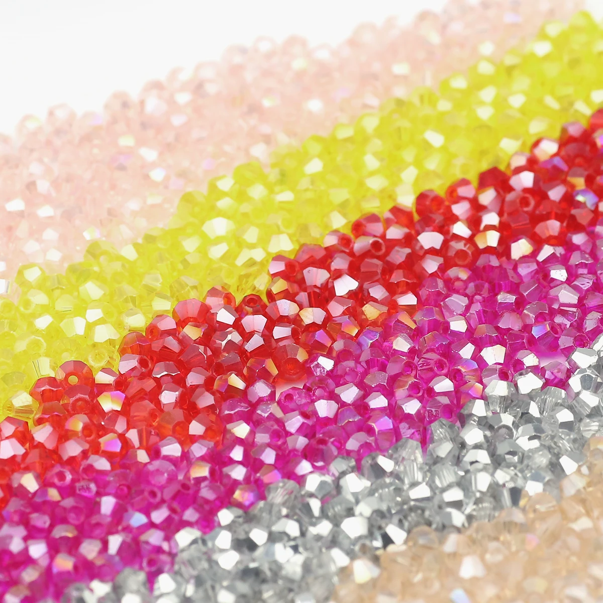 200/400Pcs 3mm AAA Bicone Upscale Austrian Crystals Beads AB Color Plating Loose Bead Bracelet Jewelry Making Accessories DIY