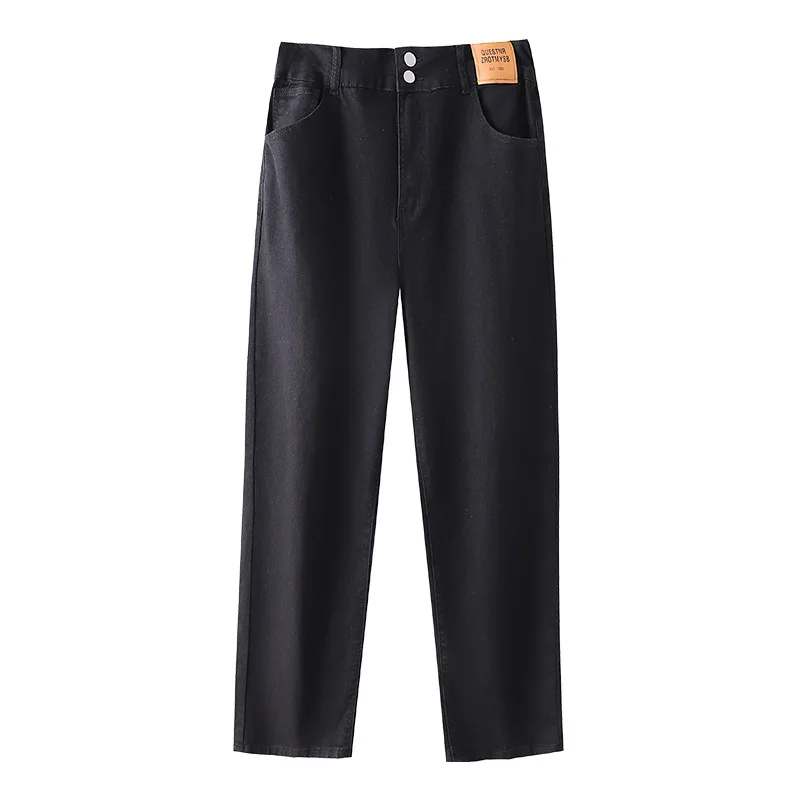 150Kg Plus Size Women\'s Hip 136 Spring Summer Elastic Jeans Straight Leg Pants Black 5XL 6XL 7XL 8XL 9XL