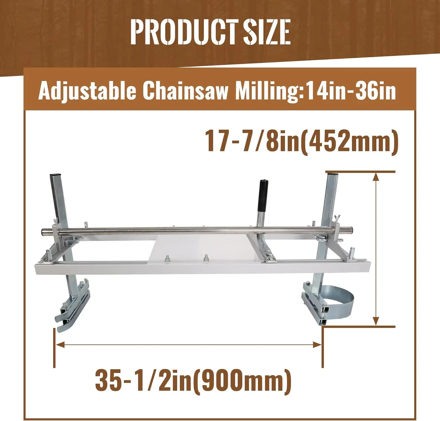 

14"- 36"Chainsaw Mill Portable Sawmill Bar Chain Saw Mill Log Planking Lumber Cutting Aluminium & Steel for Builders/Woodworkers