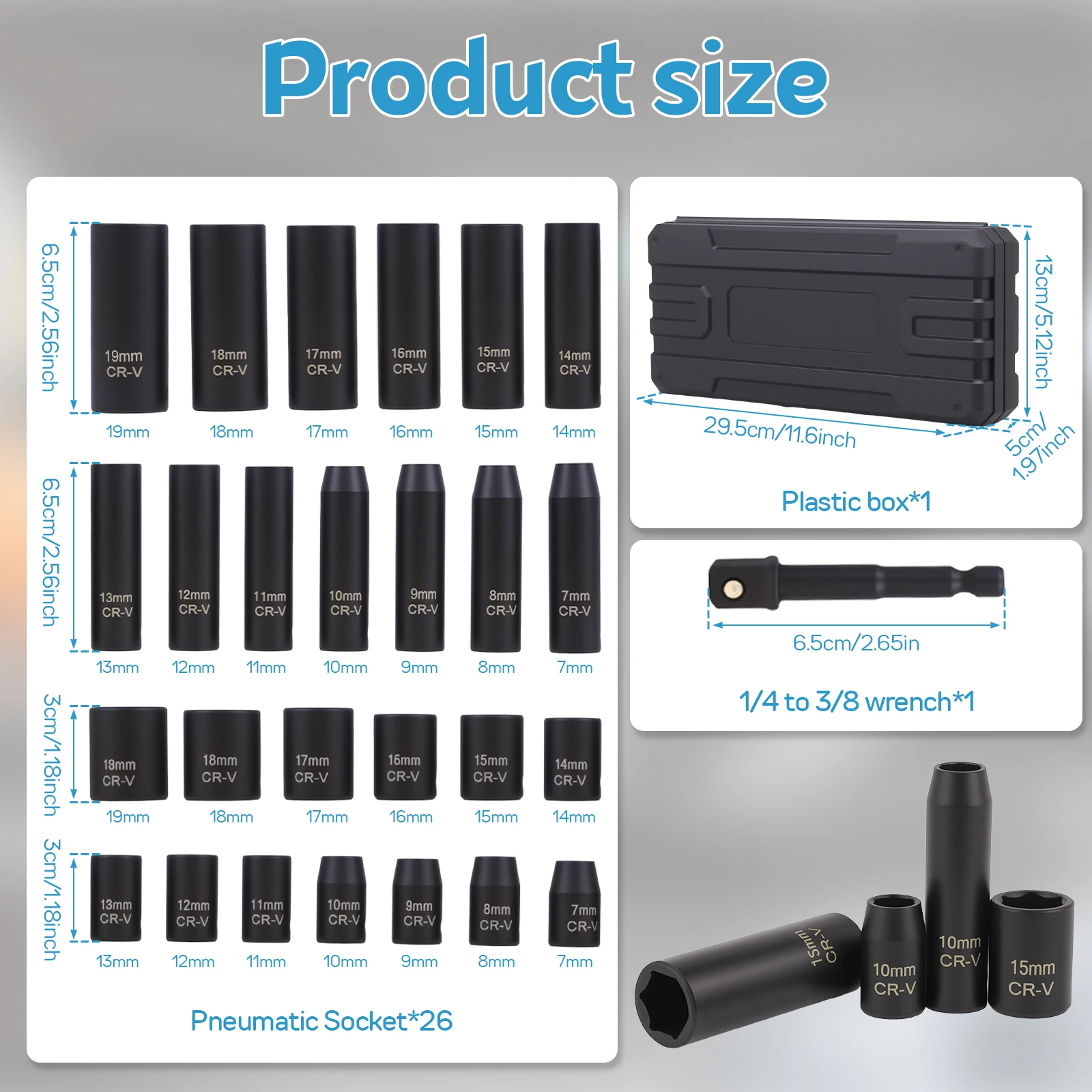 27Pcs 3/8