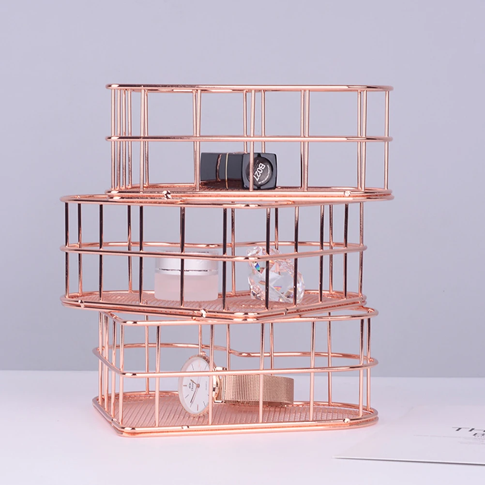 

Heart Shaped Storage Basket Tray Large Metal Wire For Bathroom Jewelry Organizer Women'S Accessories Desktop Document Perfume