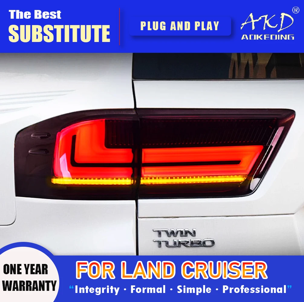 

AKD Tail Lamp for Toyota Land Cruiser LED Tail Light 2022-2024 Land LC300 Rear Fog Brake Turn Signal Automotive Accessories