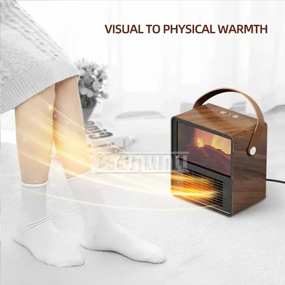 1200W Electric Fireplace Flame Desktop Electric Heating Ceramic Heater Portabale Heater For Room