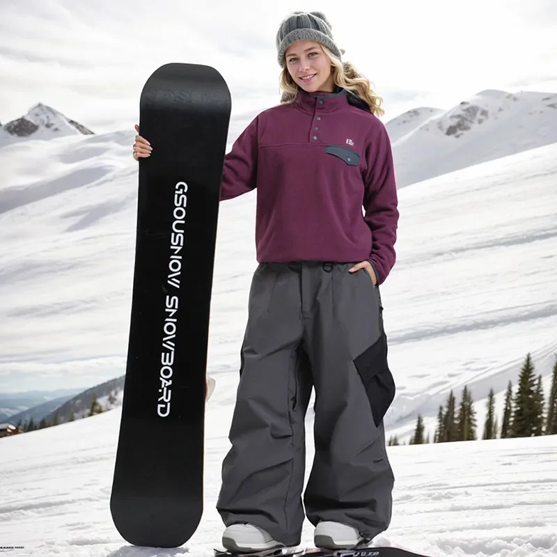 

2025 New Skating Men's Snow Pants Work Clothes Loose Single Board Windproof Professional Snow Clothes Women's Breathable Pants