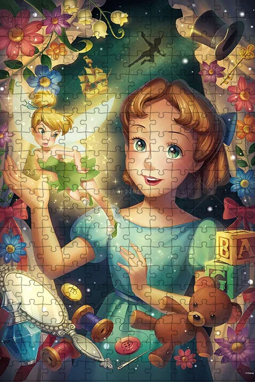 Disney Princess Tinker Bell Puzzle 300PCS/500PCS/1000PCS Puzzle For Adults Release Stress Children Intellectual Game Toys Gifts