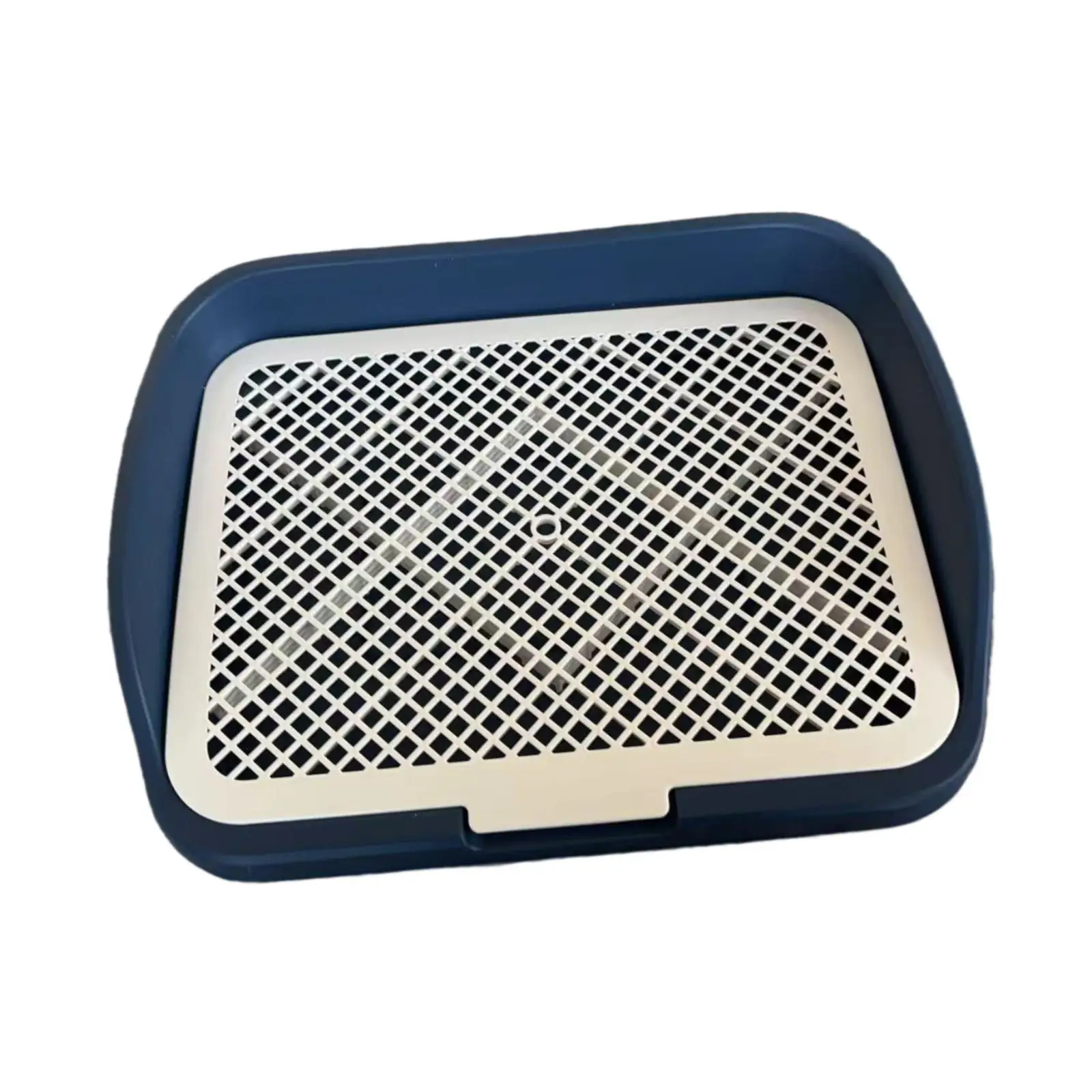Dog Litter Potty Pan Grid Tray with Faux Column Pee Holder Keeps Paws Dry for Small to Medium Dogs