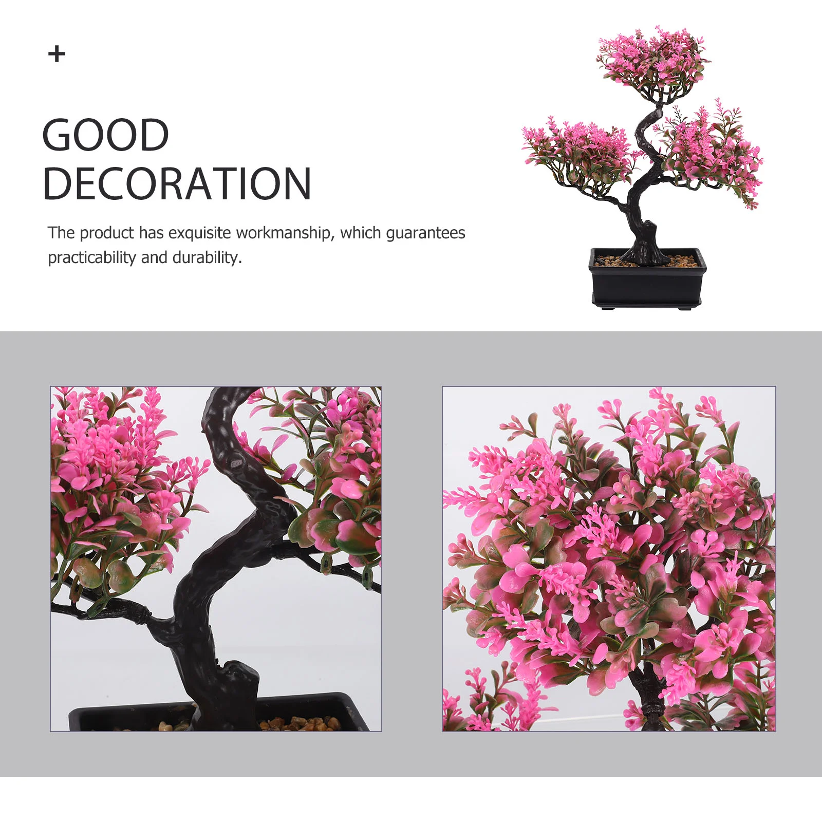 Plantas artificiales en macetas, decoraciones de bonsái falsas para interiores, adornos de escritorio para exteriores